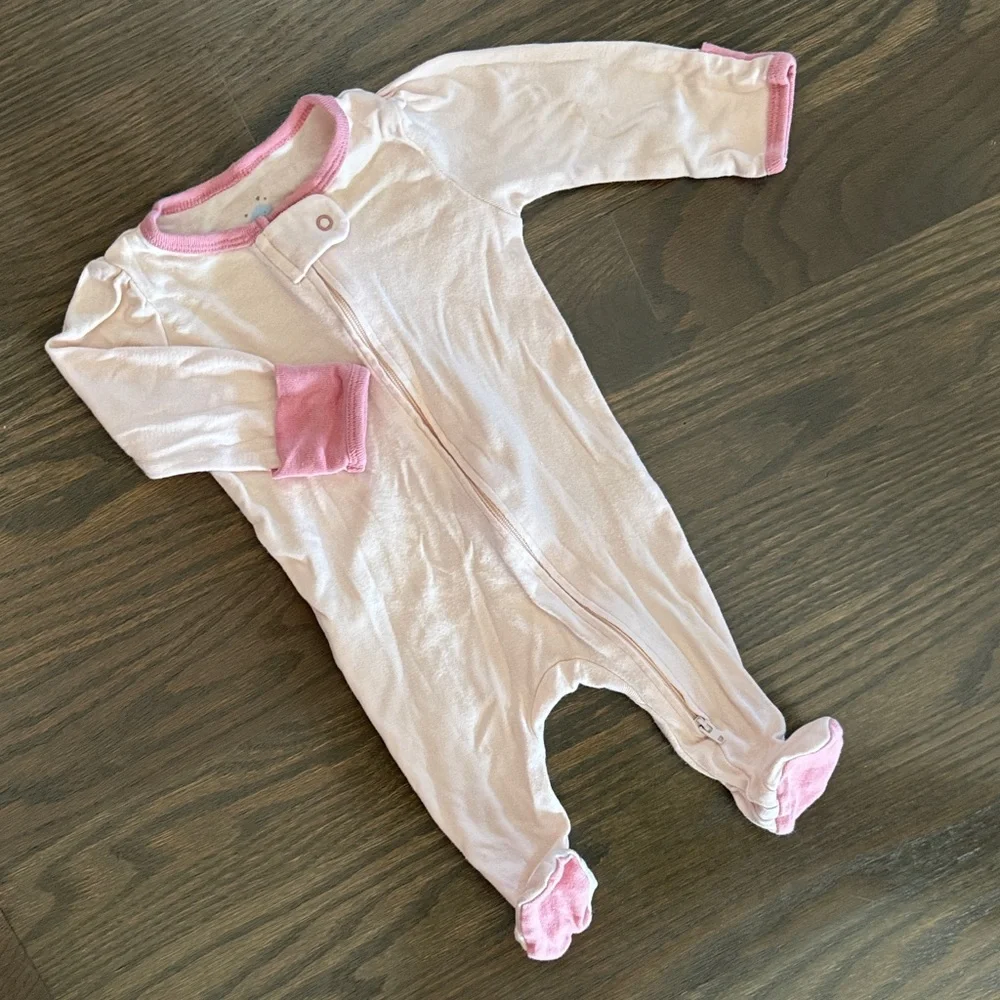 Cloud Island 3-Pack Baby Footie Sleepers 0-3M Pink Floral Animal Cotton